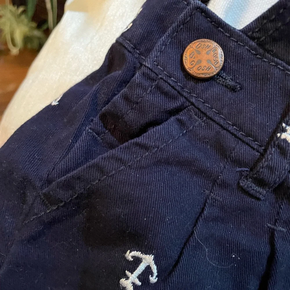 Nautical OSHKOSH 2pc Jumper Navy w WHT onesie Sz: 6M💙Here’s Mr Handsome NEW